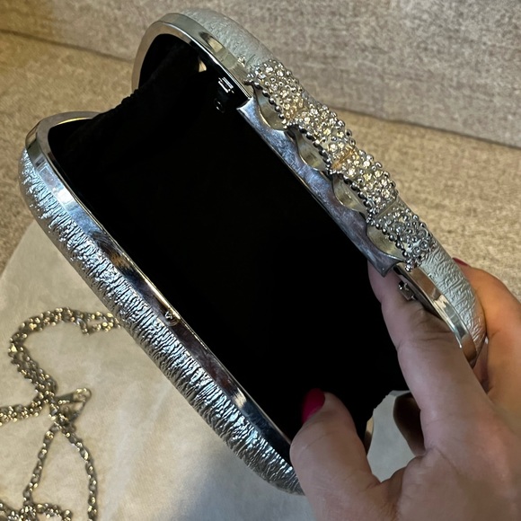Silver Clutch with chain NWOT - Picture 3 of 7